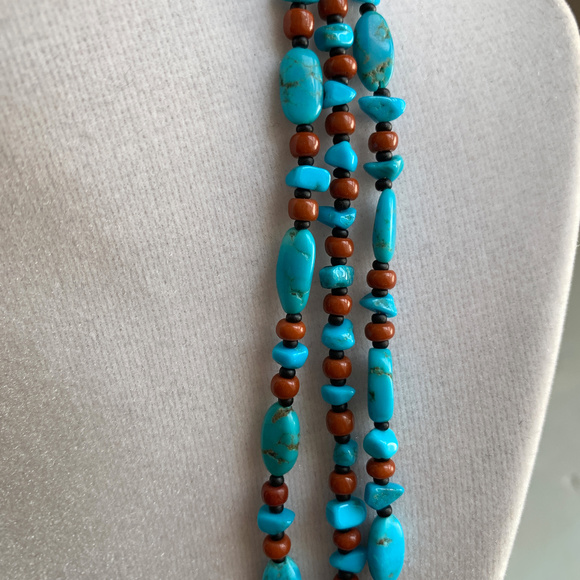 Convertible Turquoise 3-2-1 Strand Necklace Suite - Picture 2 of 8